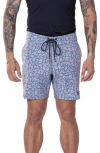 Vast Leopard Print Stretch Board Shorts In Aqua Leopard