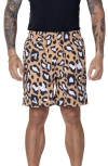Vast Leopard Print Volley Swim Trunks