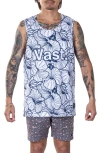 Vast Local Leaves Aqua Terra Performance Tank In Navy