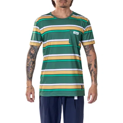 Vast On Stripes Aqua Terra Performance T-shirt In Green Multi