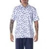Vast Positive Floral Short Sleeve Performance Button-up Shirt In White
