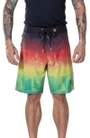 Vast Sunset Palm Texture Ii Stretch Board Shorts