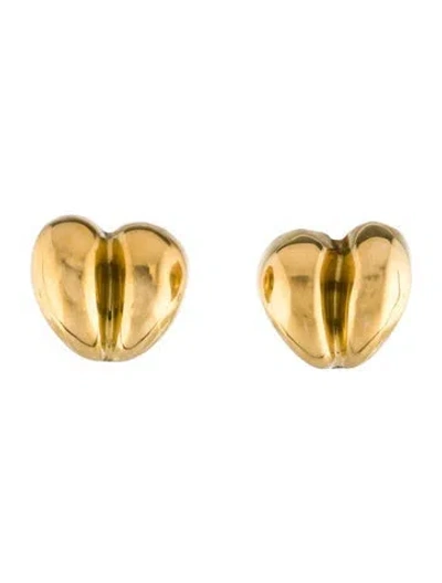 Pre-owned Vaubel Heart Button Clip-on Earrings In Multi