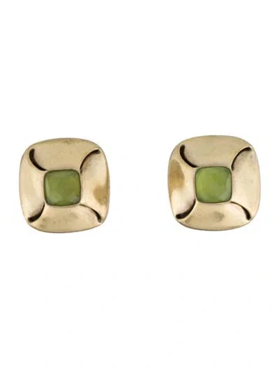 Pre-owned Vaubel Square Stone Clip-on Earrings In Multi