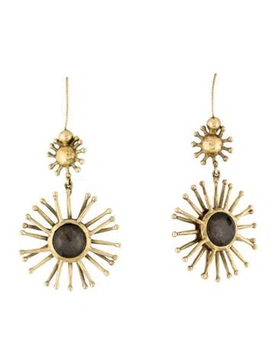 Pre-owned Vaubel Stone Sun Beams Drop Earrings In Purple