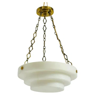 Pre-owned Vaughan Designs Alabaster And Brass "verona" Chandelier Vaughan Lighting In Sand