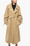 Vautrait Double-breasted Trench Coat With Belt In Gold