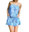 Shop Vava Amaya Tube Romper In Denim Rose In Multi
