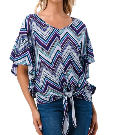 Vava Ayla Top In Blue Chevron