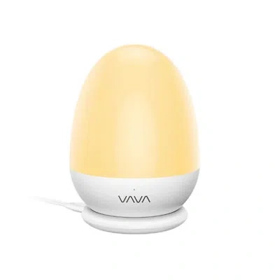 Vava Baby Cradle Light Pro: Magnetic 1800k Amber Night Light With Cry-activated Lullabies & Timer, Bite-s In White