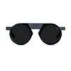Vava Matte Round-frame Sunglasses In Black