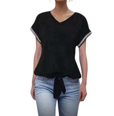 Vava Camille Front Tie Shirt In Black
