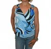 Vava Cirque Sleeveless Top Blouse In Blue In Blue