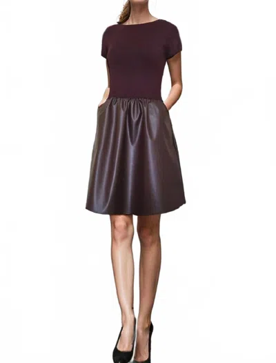 Vava Elle Cap Sleeve Dress In Wine In Pink