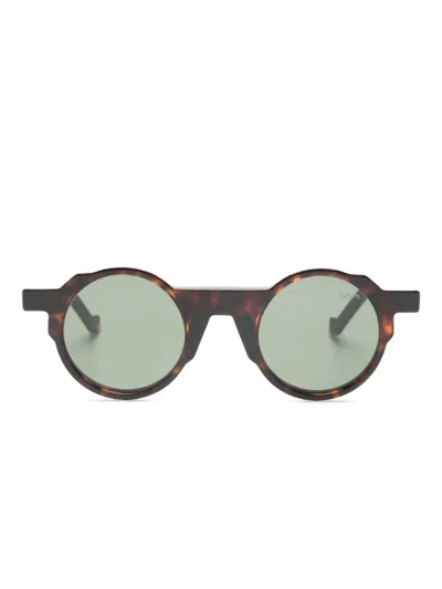 Vava Eyewear 圆形镜框太阳眼镜 In Brown