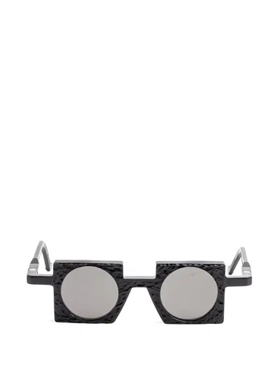 Vava Eyewear Textured Square-frame Sunglasses In Black