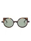 Vava Eyewear Xl0012 Tortoiseshell Round-frame Sunglasses In Green