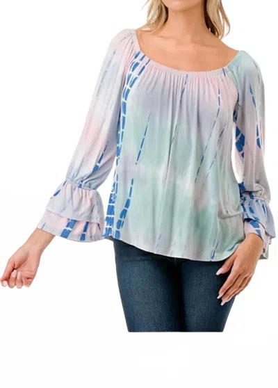 Vava Frances Off Shoulder Pastel Bamboo Top In Multi Color In Transparent