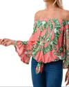 Vava Harriet Off Shoulder Top In Coral In Pink