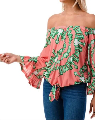 Vava Harriet Off Shoulder Top In Coral In Pink
