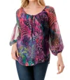 Vava Jane Front Key Hole Top In Fantasy In Multi