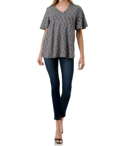 Vava Lavinia V-neck Top In Two Tone Grey In Gray