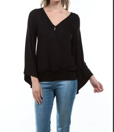 Vava Mabel Bell Sleeve Top In Black