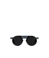 Vava Matte Round-frame Sunglasses In Black