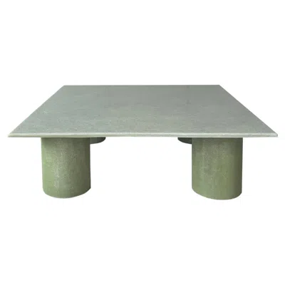 Pre-owned Vava Objects Column Square Coffee Table In Raw Green, Handcrafted By  In Gray