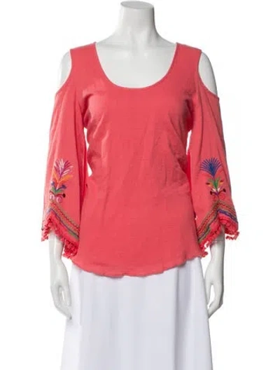 Pre-owned Vava Printed Scoop Neck Top In Pink