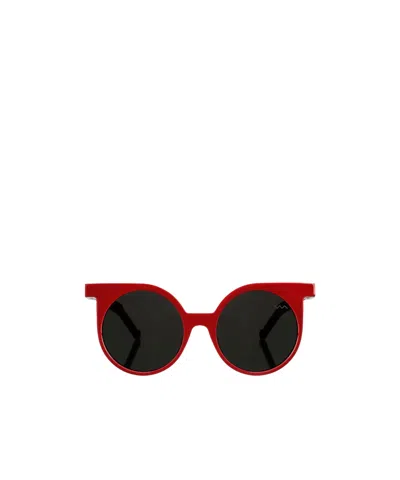 Vava Round-frame Tinted Sunglasses In Red