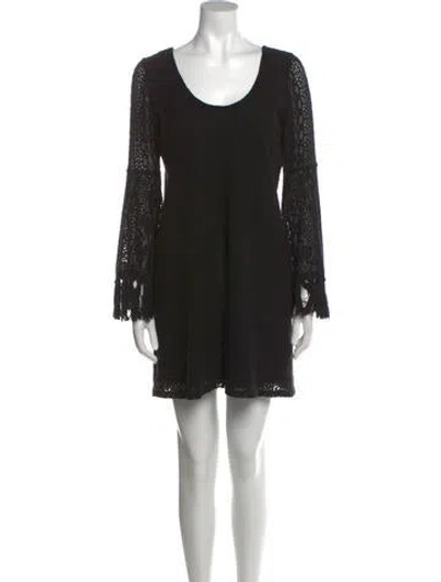 Pre-owned Vava Scoop Neck Mini Dress In Black