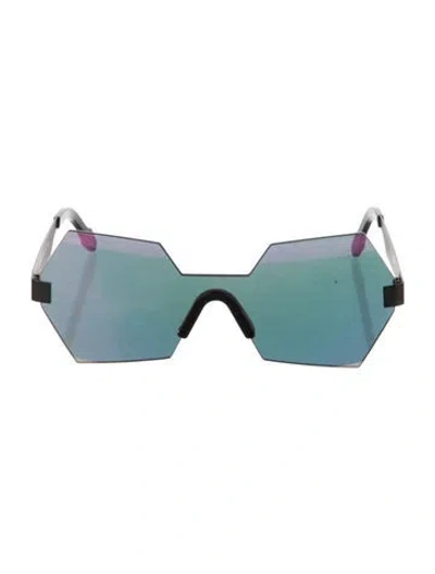 Pre-owned Vava Shield Mirrored Sunglasses In Black