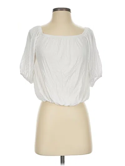Pre-owned Vava Short Sleeve Blouse In White
