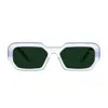 Vava Transparent Wl0052 Titanio Rectangular Sunglasses In Silver