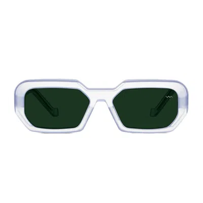 Vava Transparent Wl0052 Titanio Rectangular Sunglasses In Silver