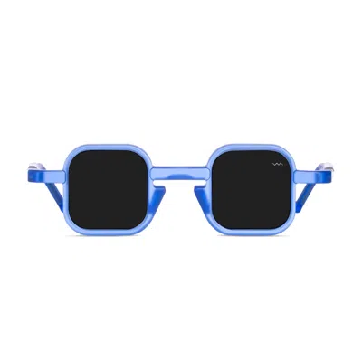 Vava Wl0067 White Label Crystal Blue Matte Sunglasses In Crl