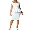 Vavavoom Off The Shoulder Peplum Dress In White In White