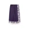 Vavi Studio Women's Purple Midnight Lace Trim Satin Skirt