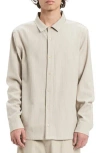 Vayder Carmine Wool & Cotton Button-up Shirt In Birch Bark