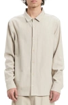 Vayder Carmine Wool & Cotton Button-up Shirt In Birch Bark