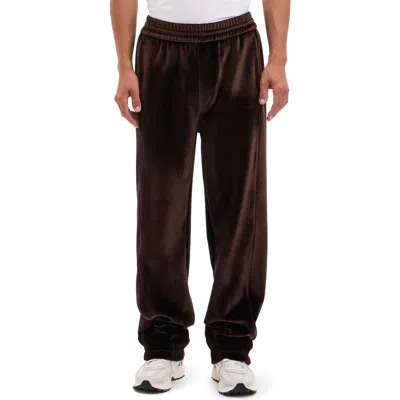 Vayder Marrone Straight Leg Stretch Velvet Pants In Walnut