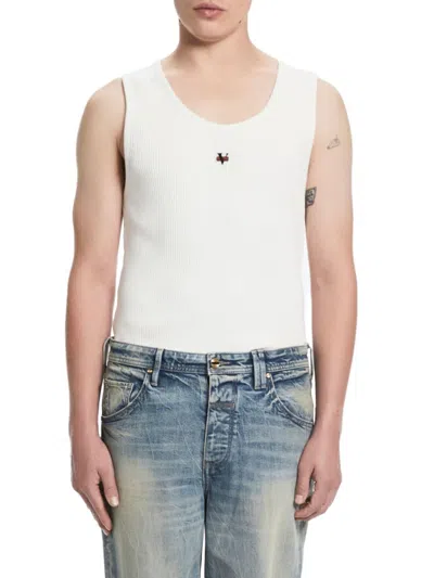 Vayder Kowalski Brand-embroidered Stretch-cotton Vest Top In White