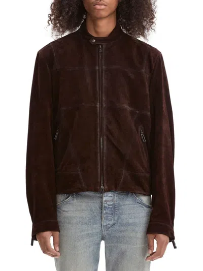 Vayder Men's Sansone Suede Moto Jacket In Chicory Coffee