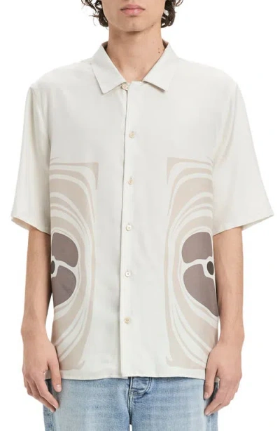 Vayder Montague Oversize Camp Shirt In Silver Taupe