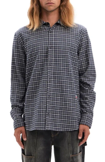 Vayder Preston Plaid Cotton & Silk Flannel Button-up Shirt In Clay Coffee