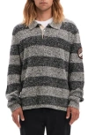 Vayder Renato Stripe Wool Blend Rugby Polo Sweater