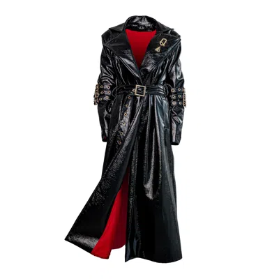Vazaf Women's Black / Red Queen's Trench In Multi