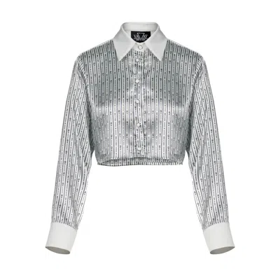 Vazaf Women's Monogram Shirt White In Silver