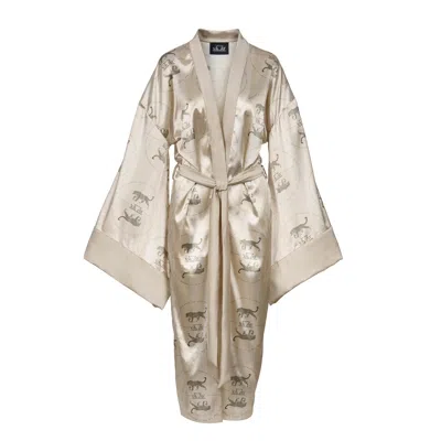 Vazaf Women's Neutrals Kimono Leopard